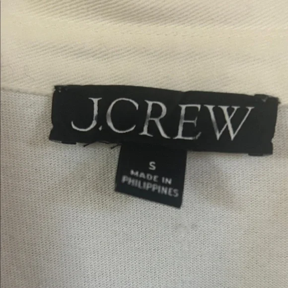 J. Crew White and Navy Striped Polo Shirt 16 - Picture 3 of 6